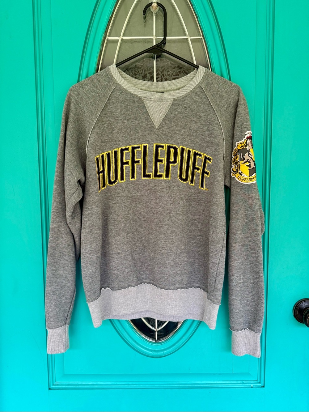 Hufflepuff Gray Crewneck Sweatshirt - House Crest Pullover
